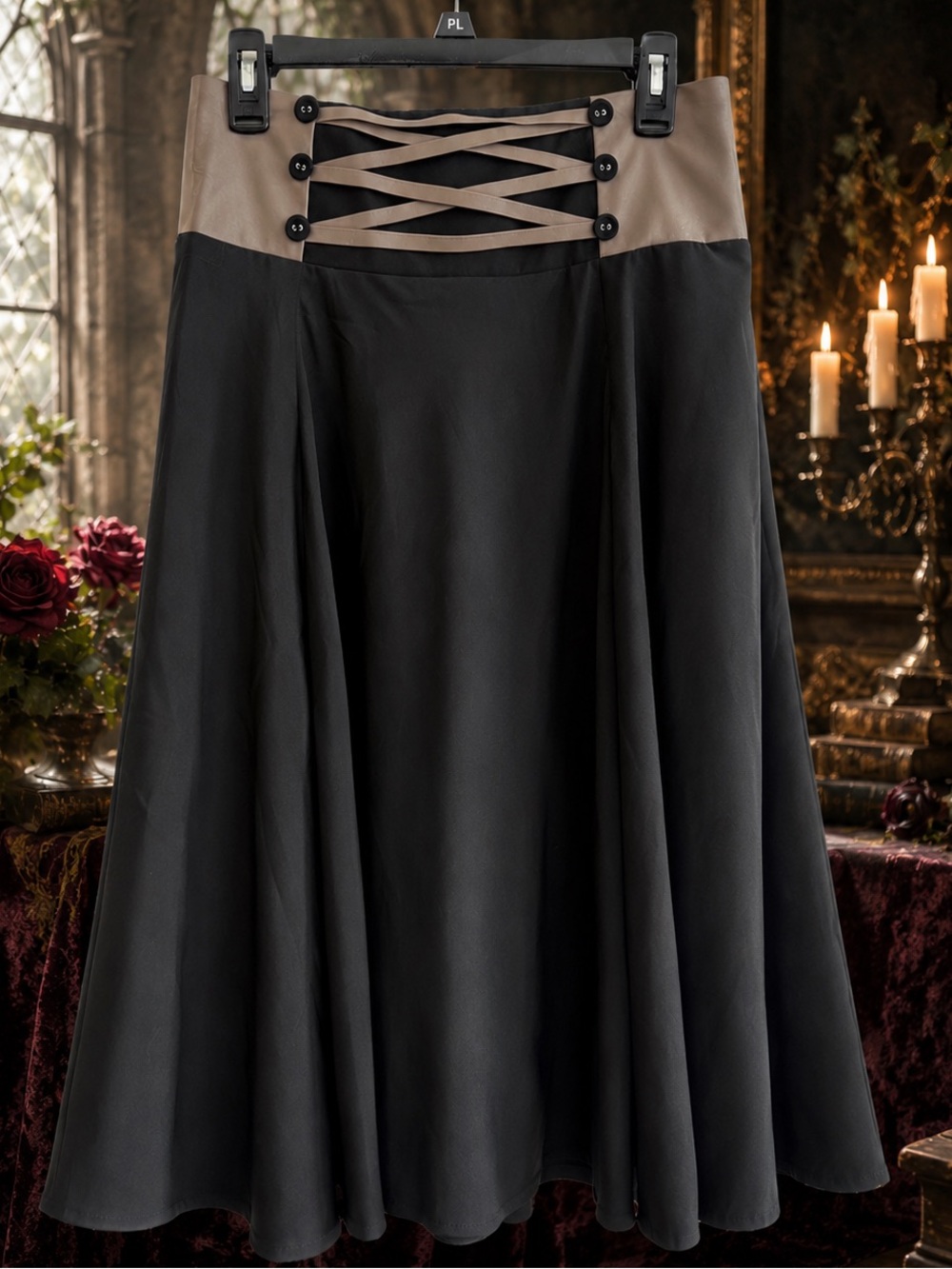 Scarlett Darkness black renaissance style skirt Large
